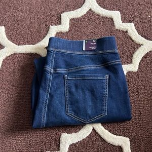 dark blue stretch pants jeans